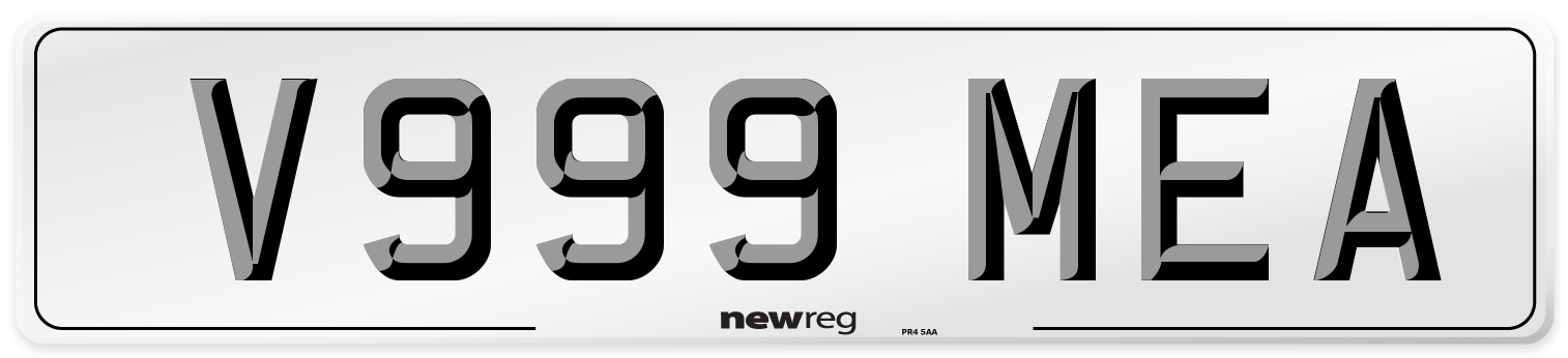 V999 MEA Number Plate from New Reg